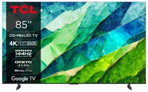 TCL 4K Android Smart QLED Mini-LED TV 85C855 144hz (2024) 85″