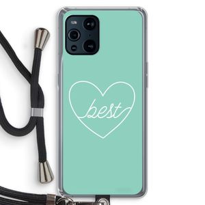 Best heart pastel: Oppo Find X3 Pro Transparant Hoesje met koord