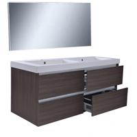 Wiesbaden Vision Badkamermeubelset met Spiegel - 120 cm Houtnerf Grijs