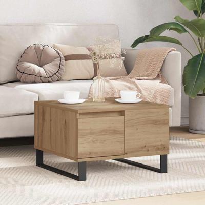 Salontafel met lade artisanaal eikenkleurig 55 x 55 x 36,5 cm Salontafel met lade artisanaal eikenkleurig 55 x 55 x 36,5 cm