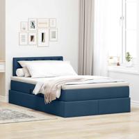 Opbergbed met matras met matras Blauw 120 x 200 cm Bewerkt hout