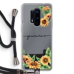 Zonnebloemen: OnePlus 8 Pro Transparant Hoesje met koord