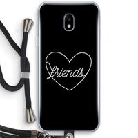 Friends heart black: Samsung Galaxy J3 (2017) Transparant Hoesje met koord