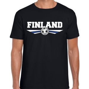 Finland landen / voetbal t-shirt zwart heren