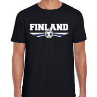 Finland landen / voetbal t-shirt zwart heren