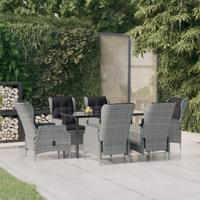 7-delige Tuinset poly rattan lichtgrijs