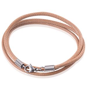 LGT Jewels waxkoord ketting Lichtbruin - 2.5mm-55cm