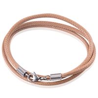 LGT Jewels waxkoord ketting Lichtbruin - 2.5mm-65cm