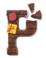 051 Handgedecoreerde Chocoladeletter Melk P 180g