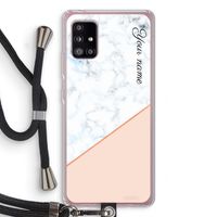 Marmer in stijl: Samsung Galaxy A51 5G Transparant Hoesje met koord