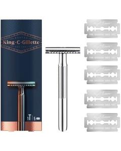 Gillette King C. Gillette Double Edge Safety Scheersysteem met 5 Navulmesjes