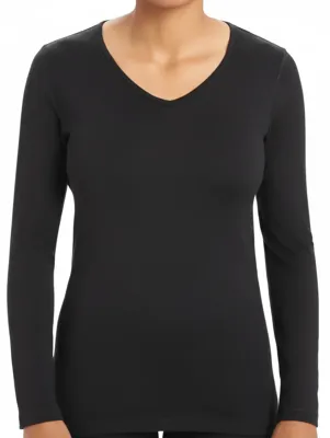 Dames thermo shirt Lange mouw - Thermo ondergoed dames - Diepe hals - Thermisch