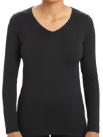 Dames thermo shirt Lange mouw - Thermo ondergoed dames - Diepe hals - Thermisch