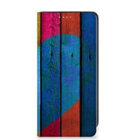 Samsung Galaxy A41 Book Wallet Case Wood Heart - Cadeau voor je Vriend