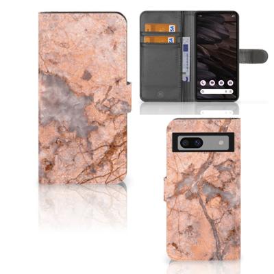 Google Pixel 7A | Bookcase | Marmer Oranje
