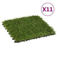 VidaXL Kunstgrastegels 11 st 30x30 cm groen
