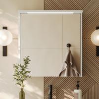 Fontana Grado spiegelkast met verlichting 60cm 1 deur wit mat - thumbnail