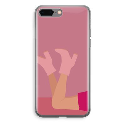 Pink boots: iPhone 8 Plus Transparant Hoesje
