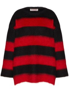 Valentino Garavani pull en mohair à rayures - Rouge