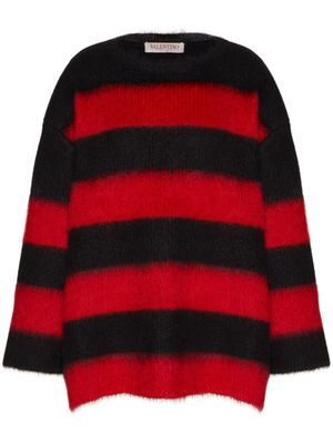 Valentino Garavani pull en mohair à rayures - Rouge