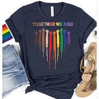 LHBT LHBTQ T-Shirt Trots overhemden Regenboog Samen reizen we lesbienne Homo Voor Uniseks Volwassenen Halloween Carnaval Maskerade Heet stempelen Prideparade Trots maand Lightinthebox