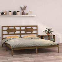 Bedframe massief hout honingbruin 200x200 cm