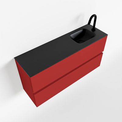 Toiletmeubel Mondiaz Ada | 100 cm | Meubelkleur Fire | Lex wastafel Urban Rechts | 1 kraangat Toiletmeubel Mondiaz Ada | 100 cm | Meubelkleur Fire | Lex wastafel Urban Rechts | 1 kraangat