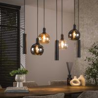 LifestyleFurn Hanglamp 'Janetta' Glas en metaal, 4+3-lamps