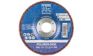 PFERD 44692262 Polinox vliesslijpschijf PNL Ø 125 mm asgat-Ø 22,23 mm A 180 voor fijnslijpen & finish 125 mm 5 stuk(s)