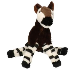 Pluche bruine okapi knuffel - 18 cm - Afrikaanse zoogdieren knuffels - Speelgoed voor kinderen