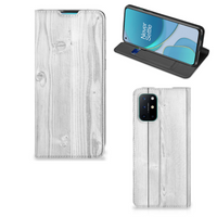 OnePlus 8T Book Wallet Case White Wood