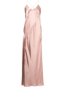 Michelle Mason robe longue en soie - Rose