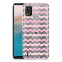 Nokia C21 Plus TPU bumper Waves Roze - thumbnail