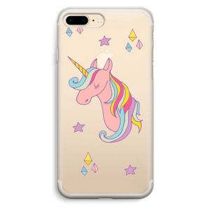 Roze eenhoorn: iPhone 7 Plus Transparant Hoesje