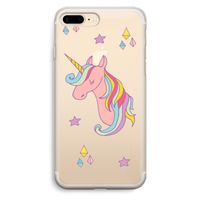 Roze eenhoorn: iPhone 7 Plus Transparant Hoesje