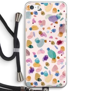 Terrazzo Memphis Pink: iPhone 5 / 5S / SE Transparant Hoesje met koord
