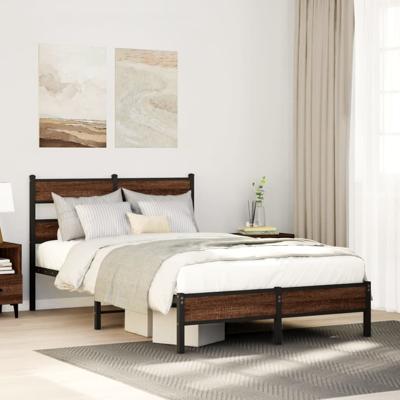 Bedframe zonder matras bewerkt hout bruin eikenkleur 120x190 cm