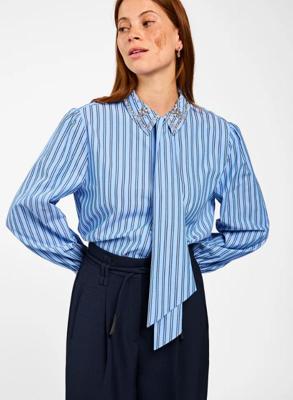 Aaiko Fenne Strass Vis 525 Blouse 164021 Office Blue