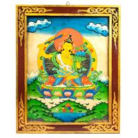 Boeddha Manjushri Houten Tangkha Paneel (44 x 33 cm) - thumbnail