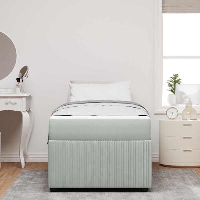 Bedframe met matras met matras Lichtgrijs 100 x 200 cm Fluweel