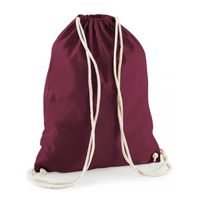 10x stuks sport gymtas bordeaux rood met rijgkoord 46 x 37 cm van katoen - thumbnail