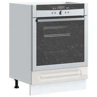 Ovenkast Kalmar bewerkt hout hoogglans wit