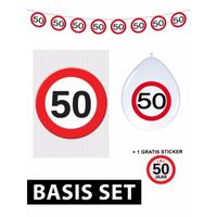 50 jaar stopbord versiering basis set - thumbnail