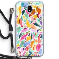 Watercolor Brushstrokes: Samsung Galaxy J5 (2017) Transparant Hoesje met koord