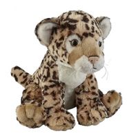Pluche bruine jaguar/luipaard knuffel 30 cm speelgoed   - - thumbnail