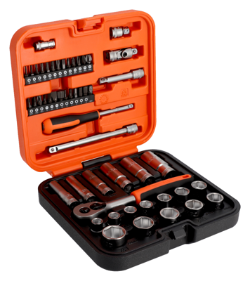 Bahco 3/8" Diepe dopsleutelset met metrisch zeskantprofiel en 1/4" bits | 51 stuks - S51MC3H
