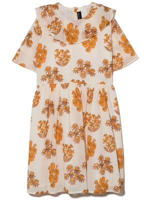 Mini Rodini robe à imprimé Wildflowers - Tons neutres