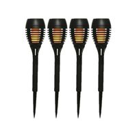 4x stuks Solar licht tuinfakkels/tuinlampen met vlam effect op zonne-energie 27 cm