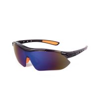 Sport Zonnebril / Veiligheidsbril - zwart/oranje - kunststof - UVA/UVB bescherming