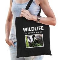 Das tasje zwart volwassenen en kinderen - wildlife of the world kado boodschappen tas